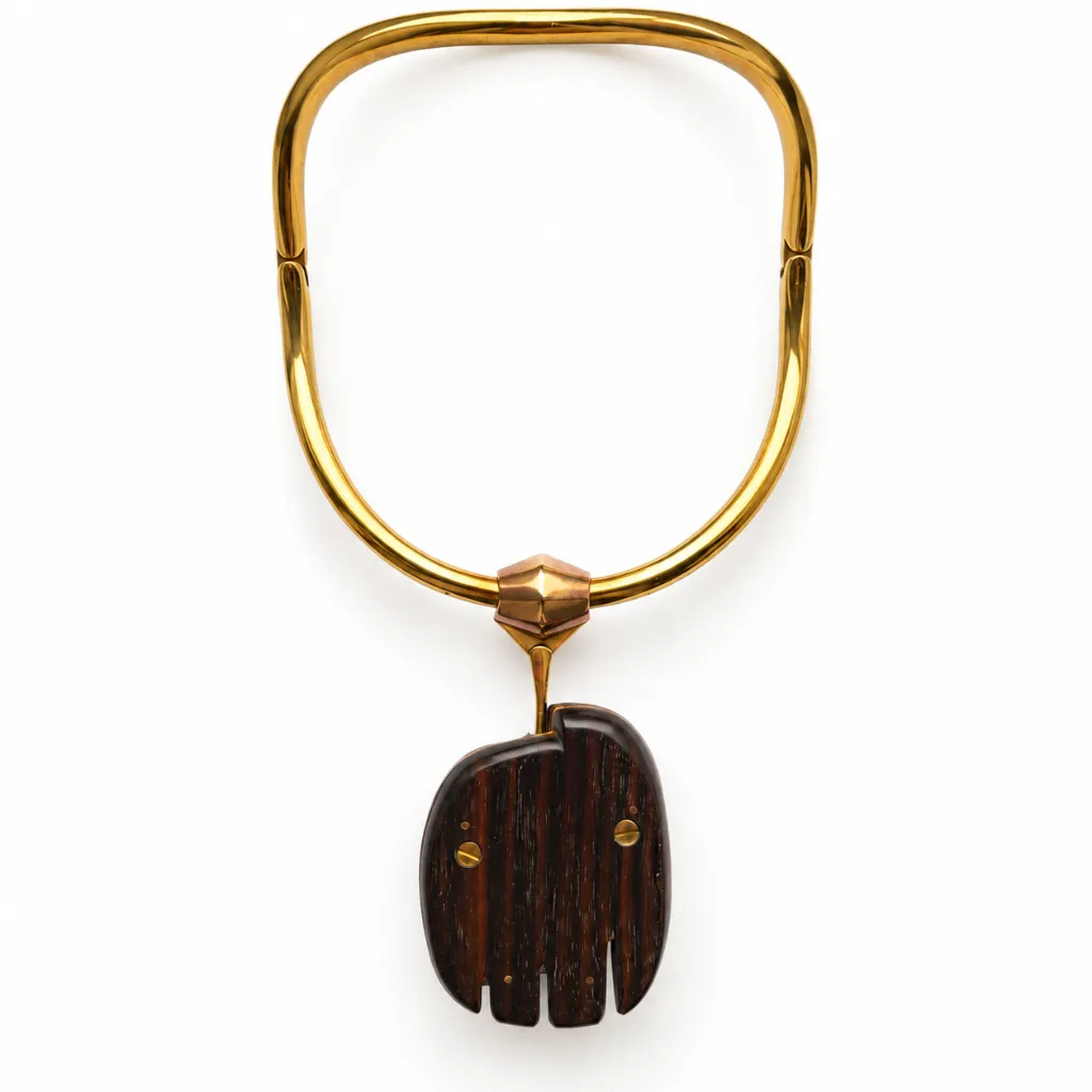 1 - Collier doré pendentif bois patte de chat DOS.webp