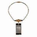 3 - Collier avec médaillon ébène visage laiton et perle VERSO.webp