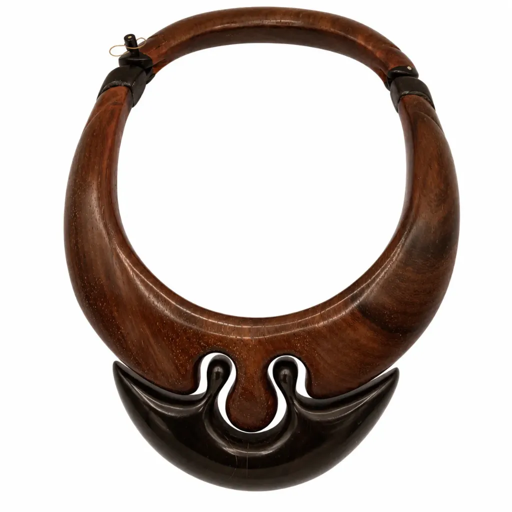 [9 - Collier plastron Cocobolo et macassar] J009 - Collier