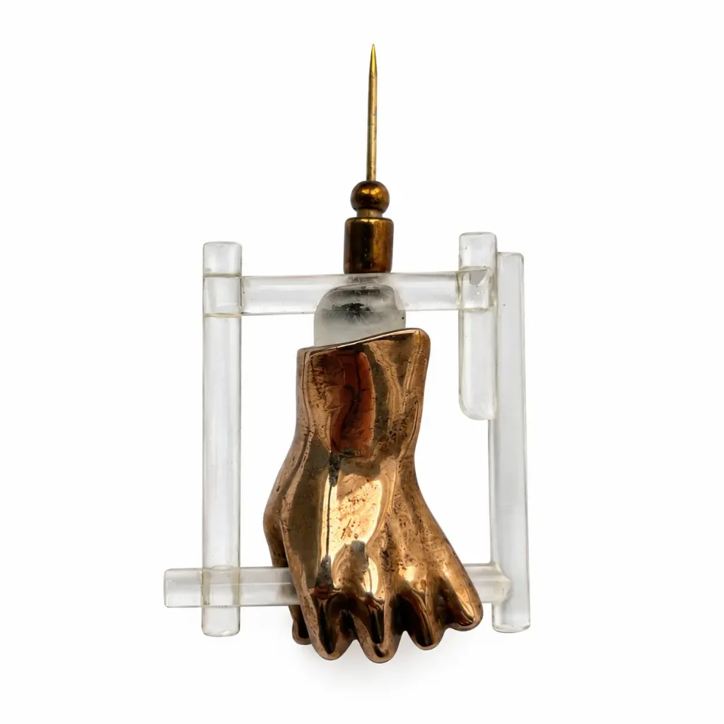 [16 - Broche plexiglas et main] J016 - Broche